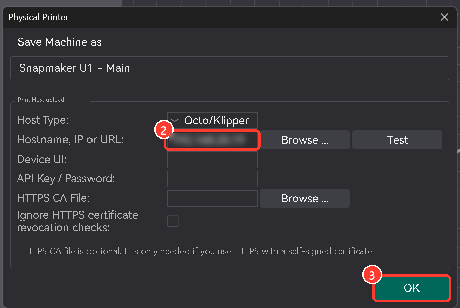 Enter the IP address and click OK
