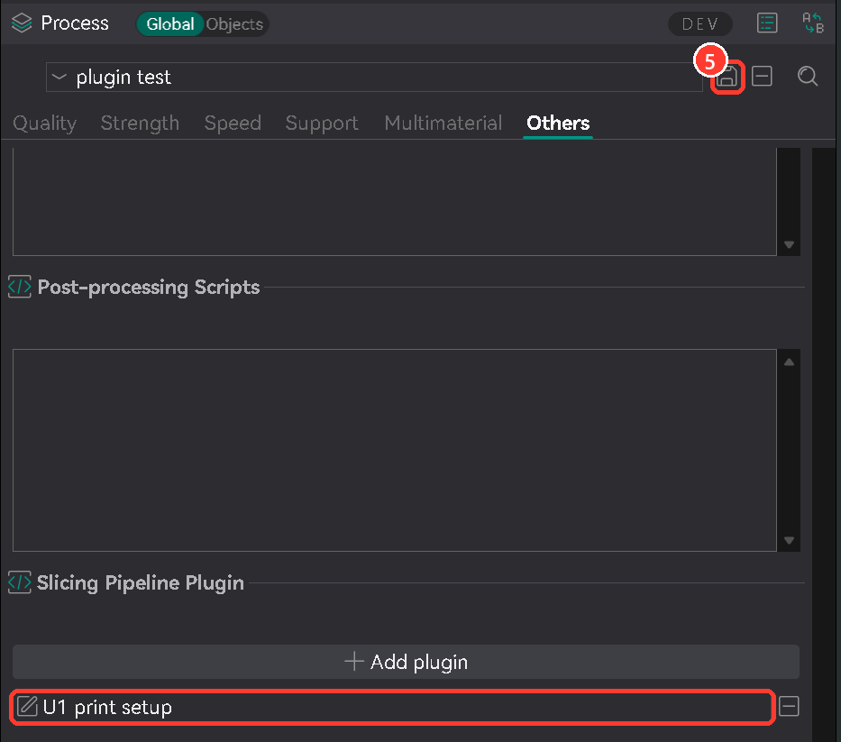 Save the preset